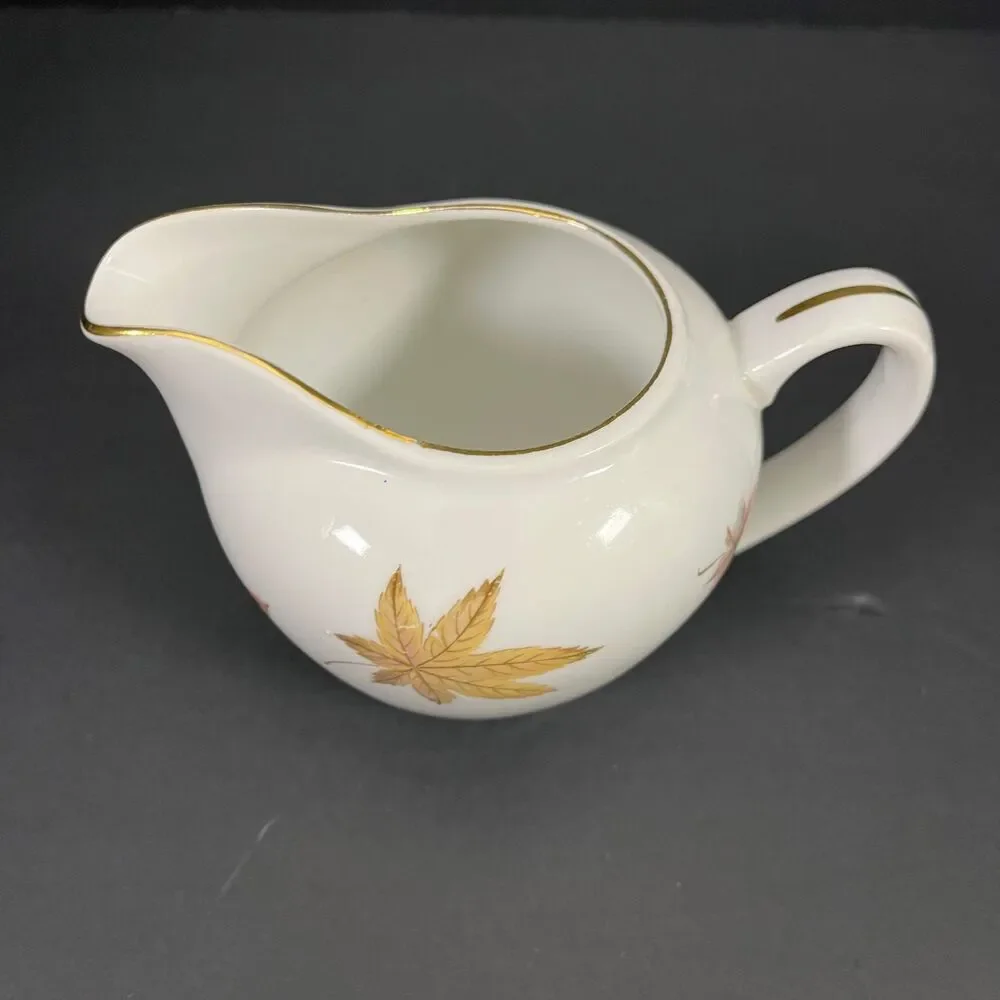 Vintage Royal Ming Japan Maple Leaves Creamer Fine China Gold Trim Autumn Decor